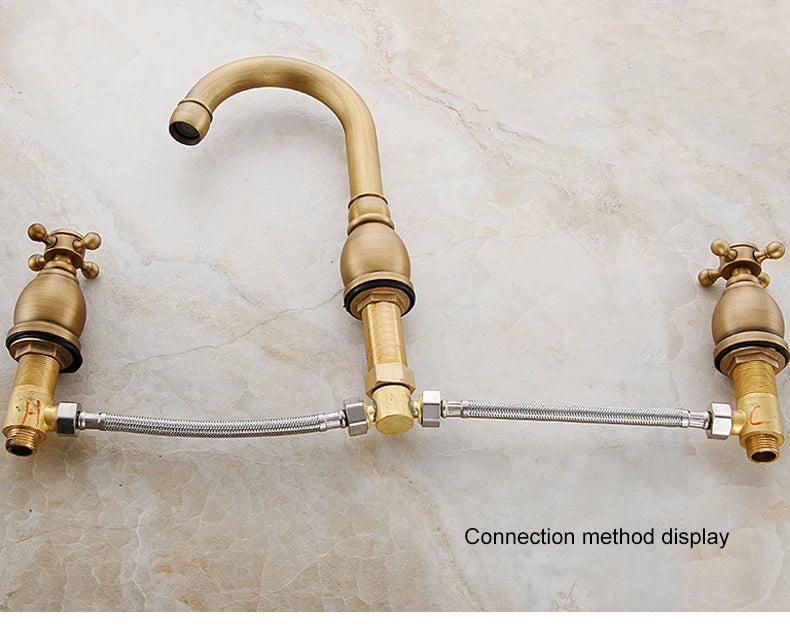 Ellen Antique Bronze Bath Sink Faucet Double Handle