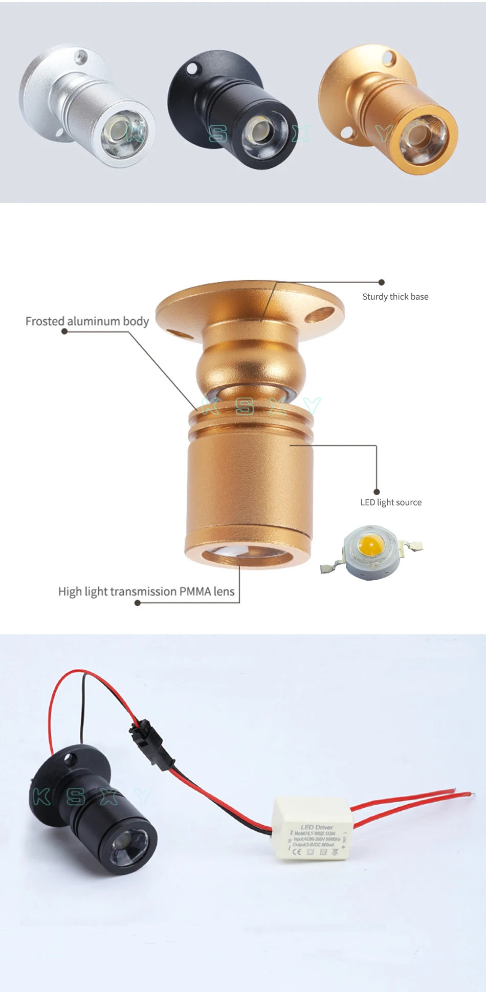 3w Led Recessed Cabinet Mini Spot Light 110v