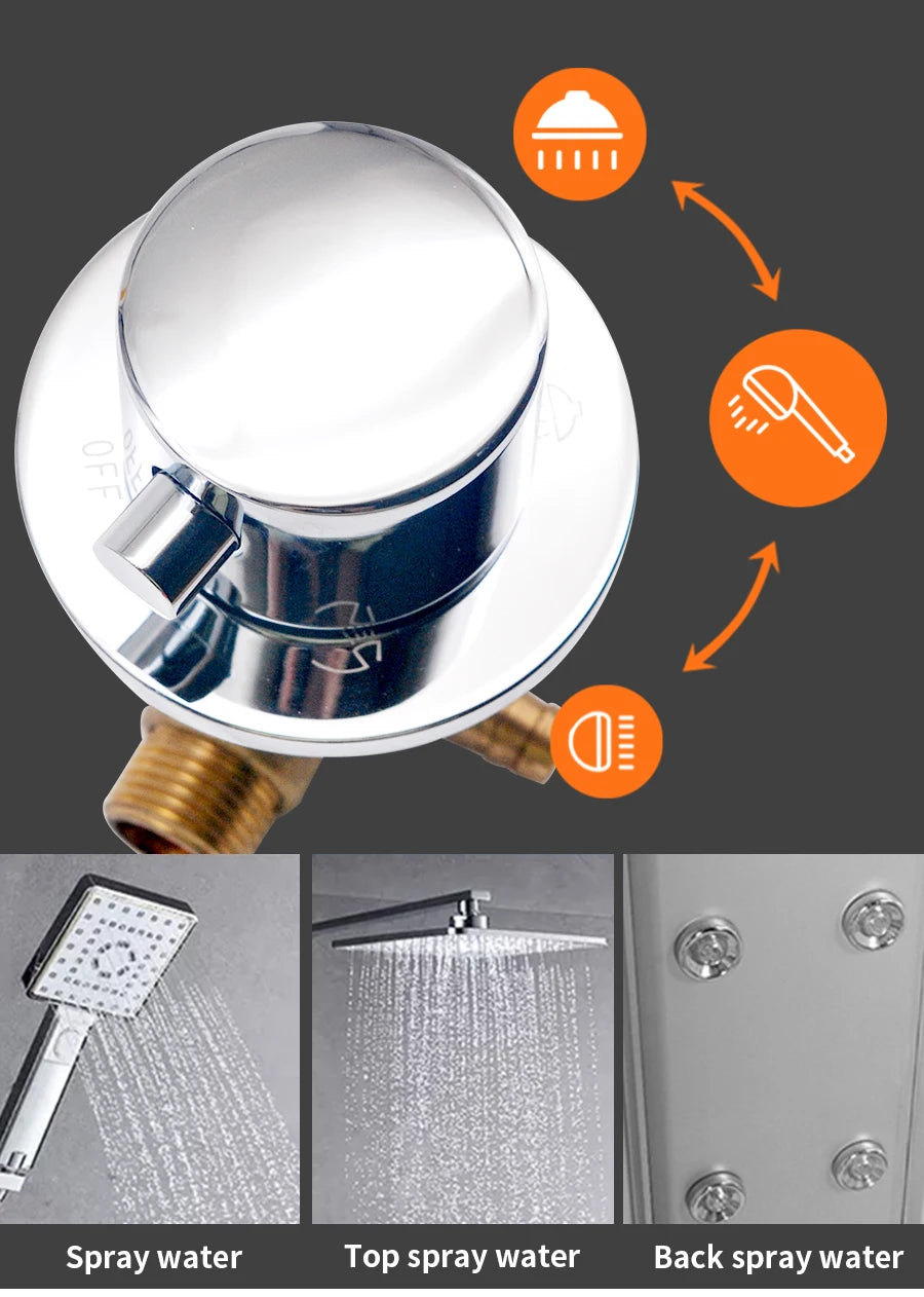 Split Type Thermostatic Shower Cabin Faucet Tap Shower