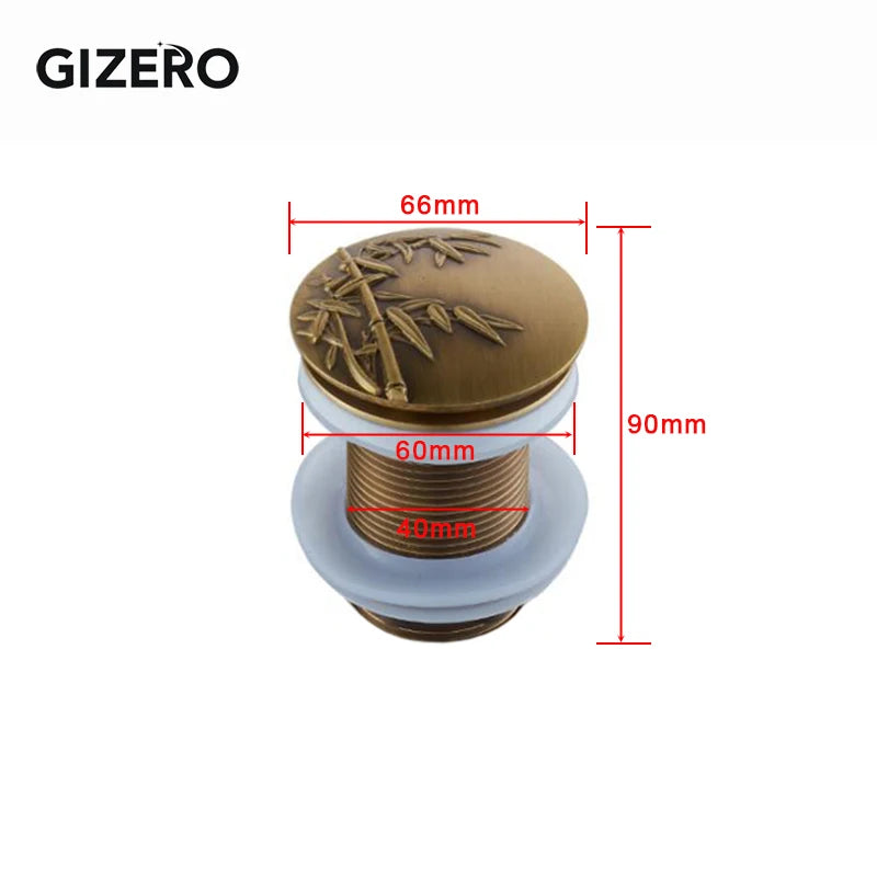 Bathroom Basin Sink Pop Up Drain Antique Brass