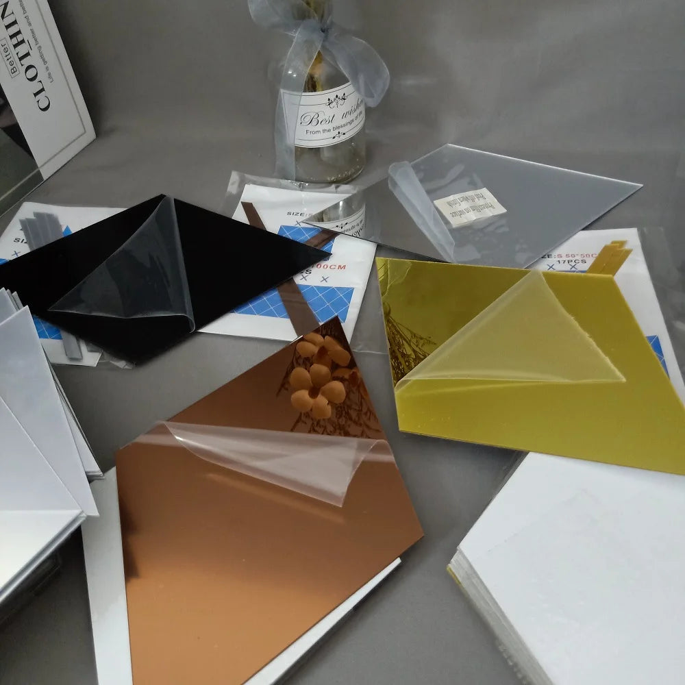 3d Mirror Stickers Diy Acrylic Triangles Self-Adhesive Diamonds