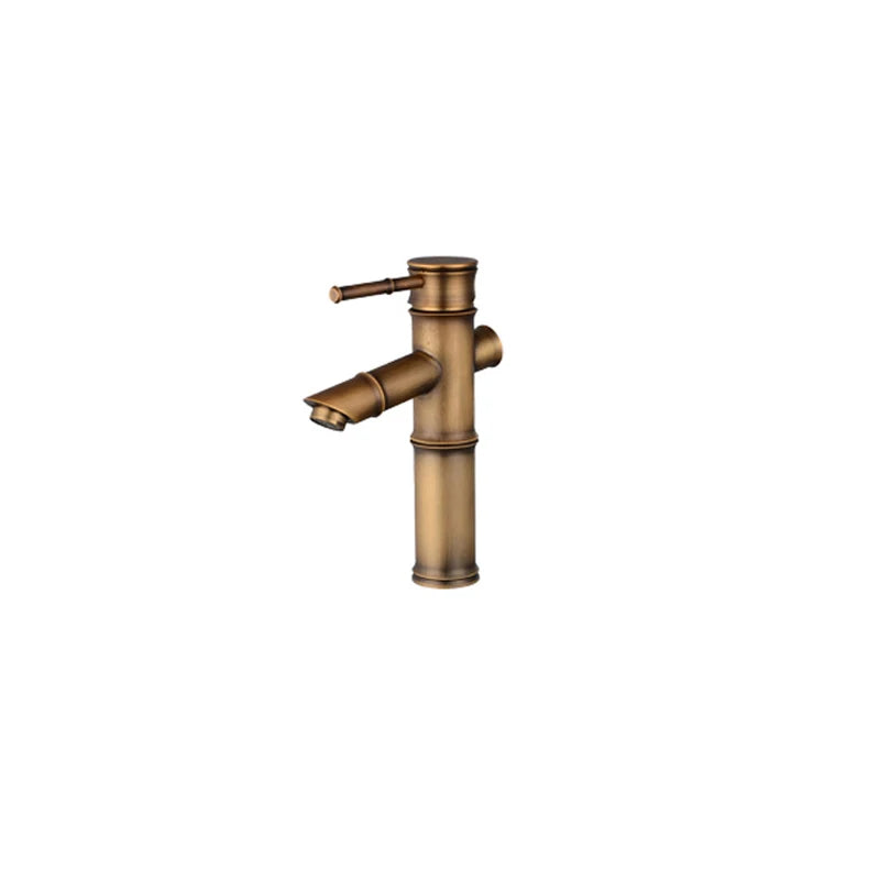 Bathroom Basin Faucet Antique Brass Bamboo Shape Faucet