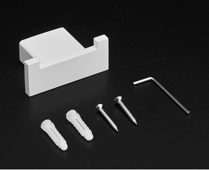 White Painted Stainless Steel Robe Hooks Wall Hang