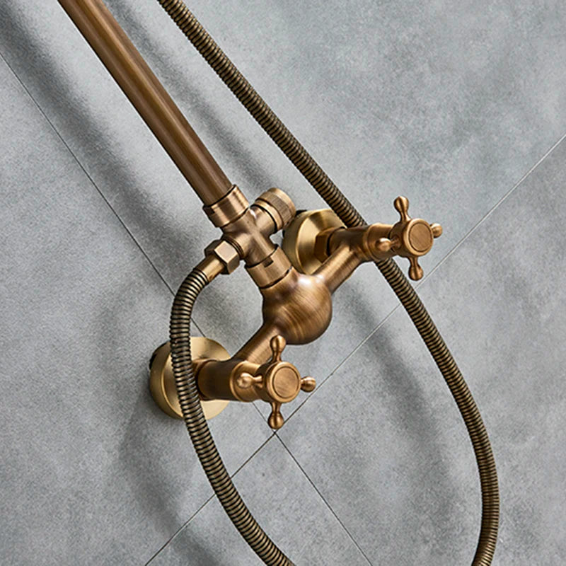 Shbshaimy Antique Brass Bathroom Shower Wall Mounted Rainfall