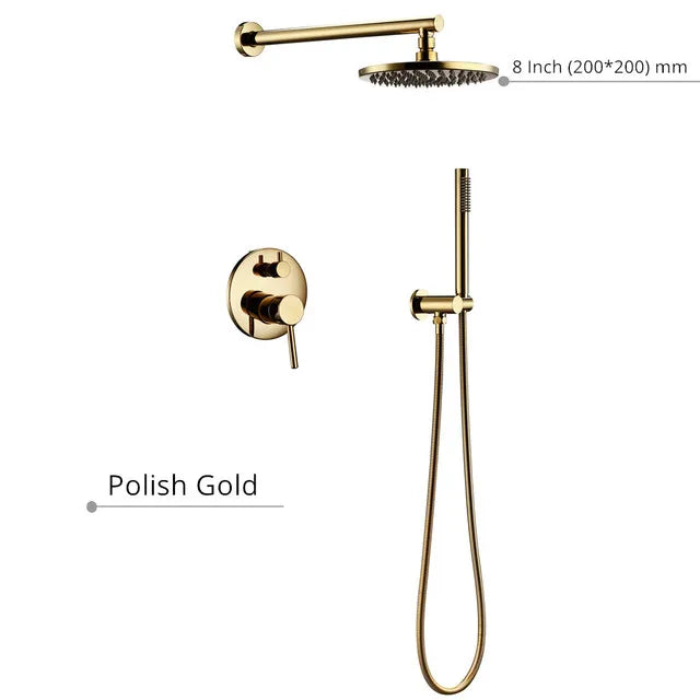 Black Shower System Bathroom Faucet Mixer Diverter Tap