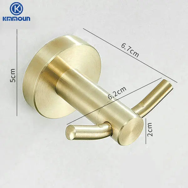 Brush Gold Stainless Steel Clothes Hook Wall Mounted