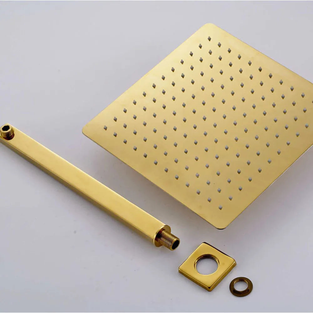 Rozin Golden Shower 8/10/12 Square Rainfall Shower Faucet