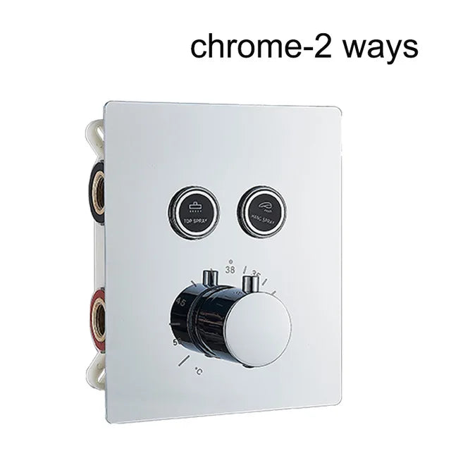 Chrome Thermostatic Shower Mixer Valve Shower Panel 2/3-Way
