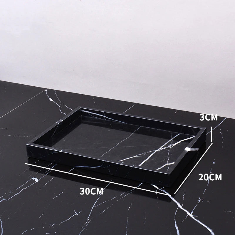 Real Natural Marble Tray Handle Luxury Rectangular Washbasin
