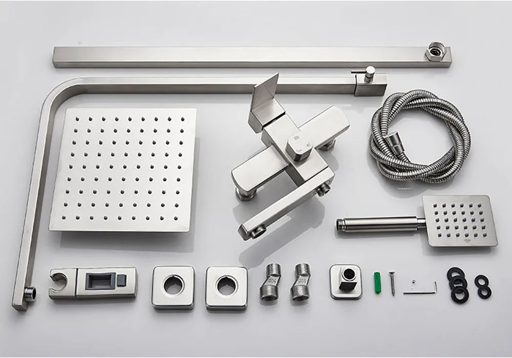 Brushed Gold Shower Faucet Bathroom Wall Stainless Steel