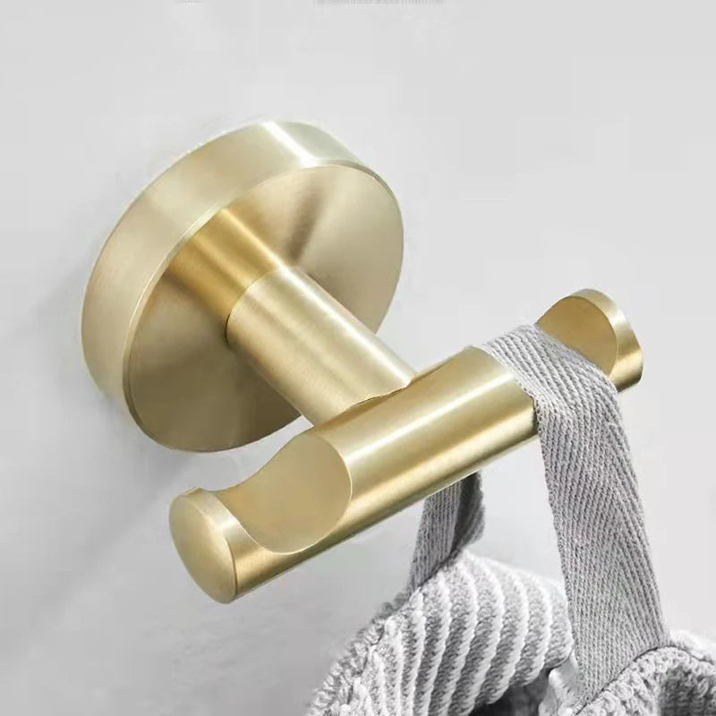 Brush Gold Stainless Steel Clothes Hook Wall Mounted