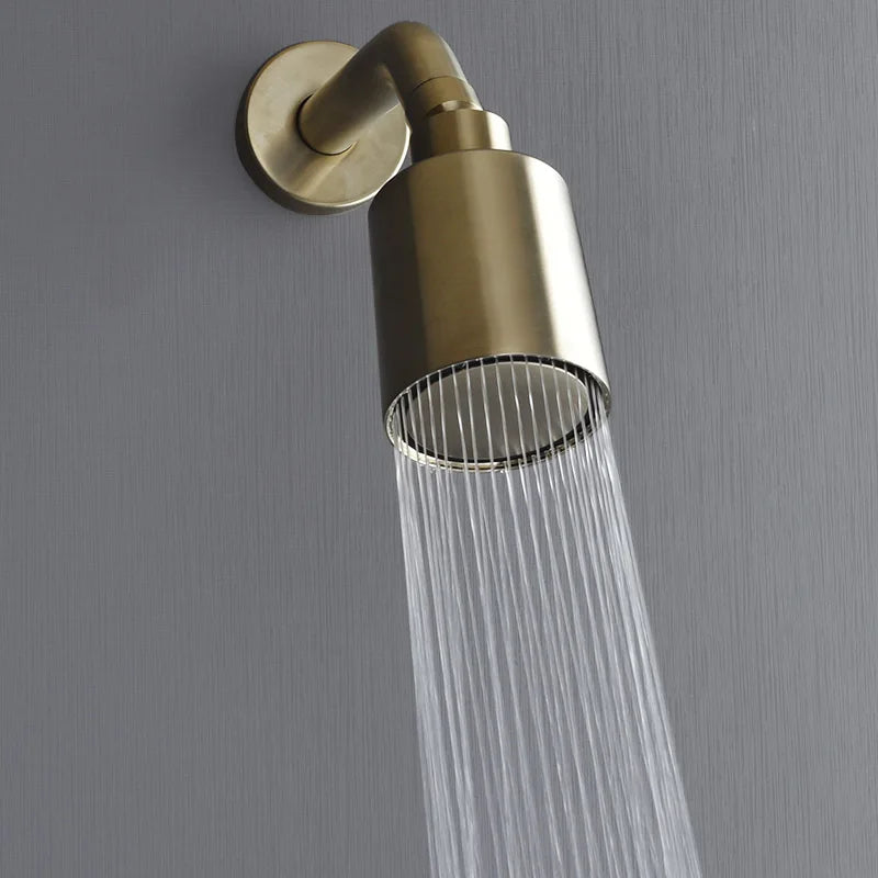 Brushed Gold Bathroom Shower Rainfall Shower Head Handle