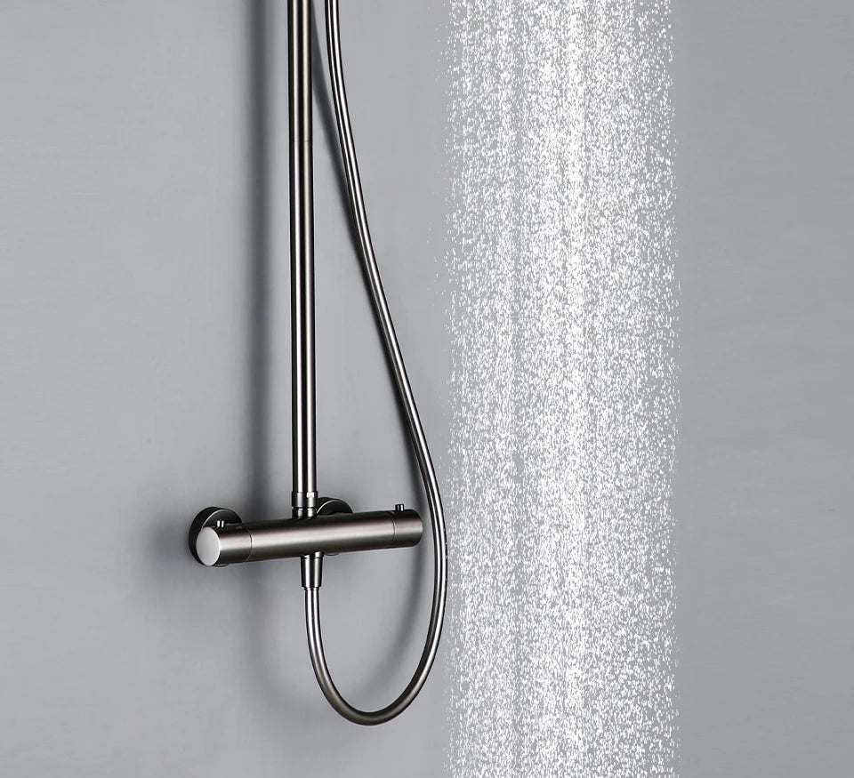 Wall-Mounted Thermostatic Valve System Bagnolux Brushed Gray