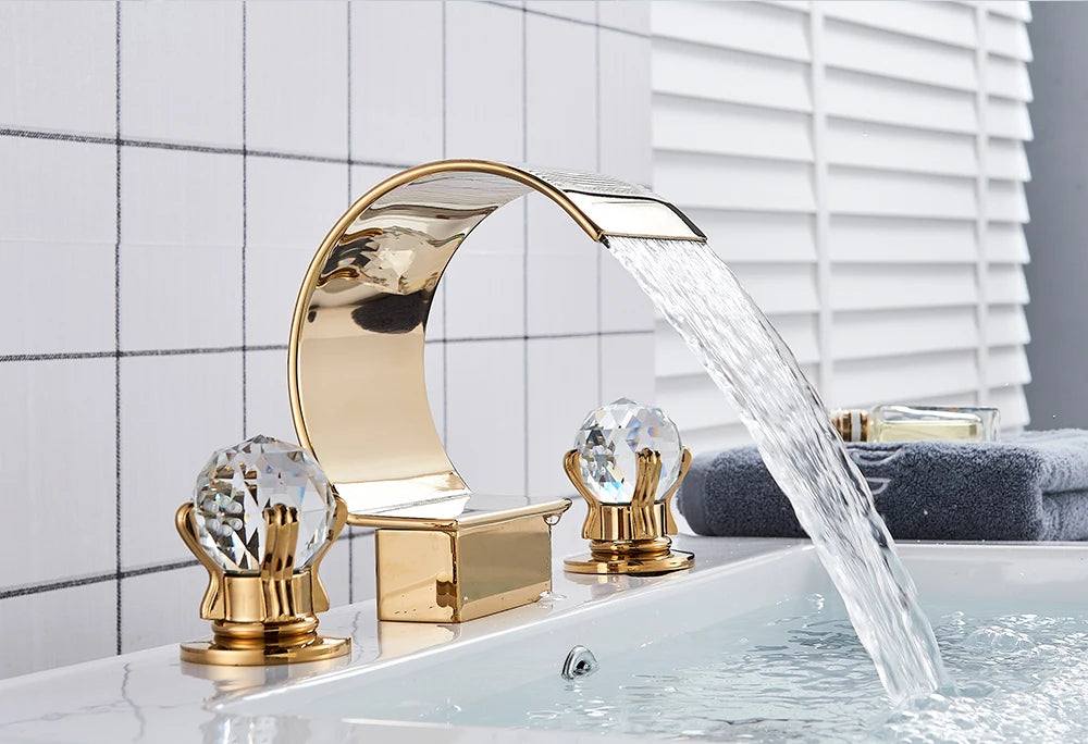Wanmivezlo Waterfall Bathroom Basin Faucet Deck Mounted Cold