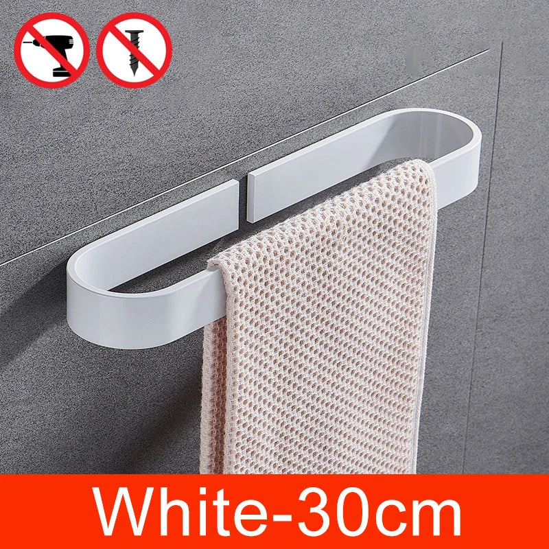 30-50cm Black Bath Towel Holder Bathroom Towel Rack