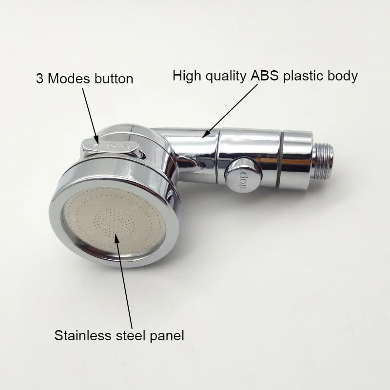 Black Silver Faucet Extender Shower Head Sink Basin
