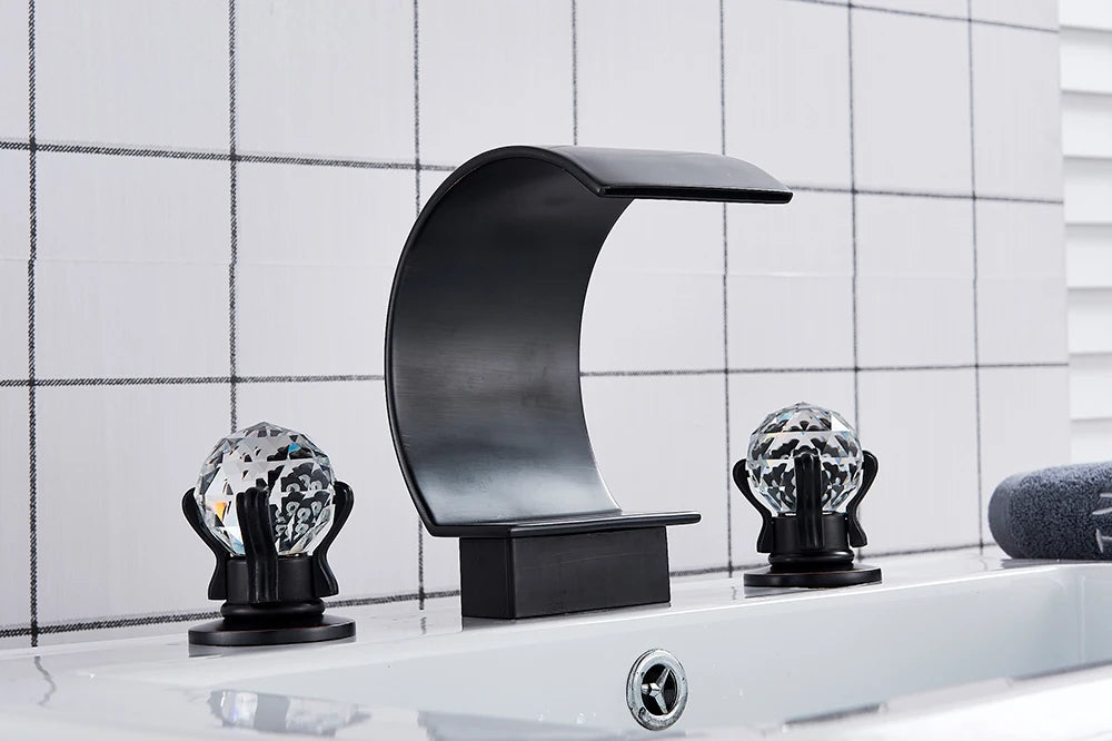 Wanmivezlo Waterfall Bathroom Basin Faucet Deck Mounted Cold