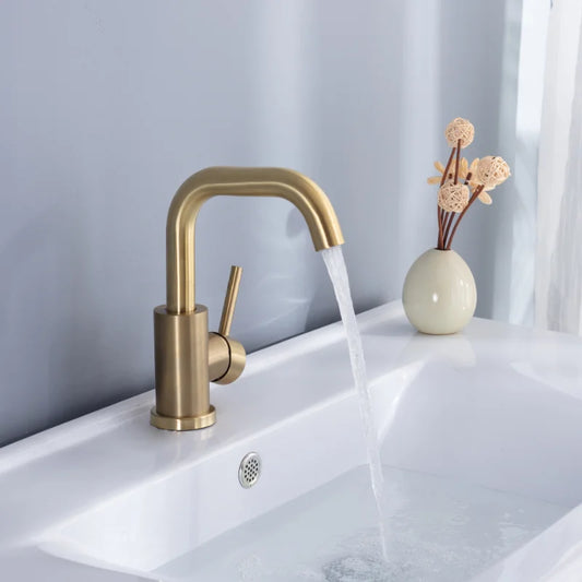 Bathroom Faucet Brushed Gold Bathroom Basin Faucet Cold