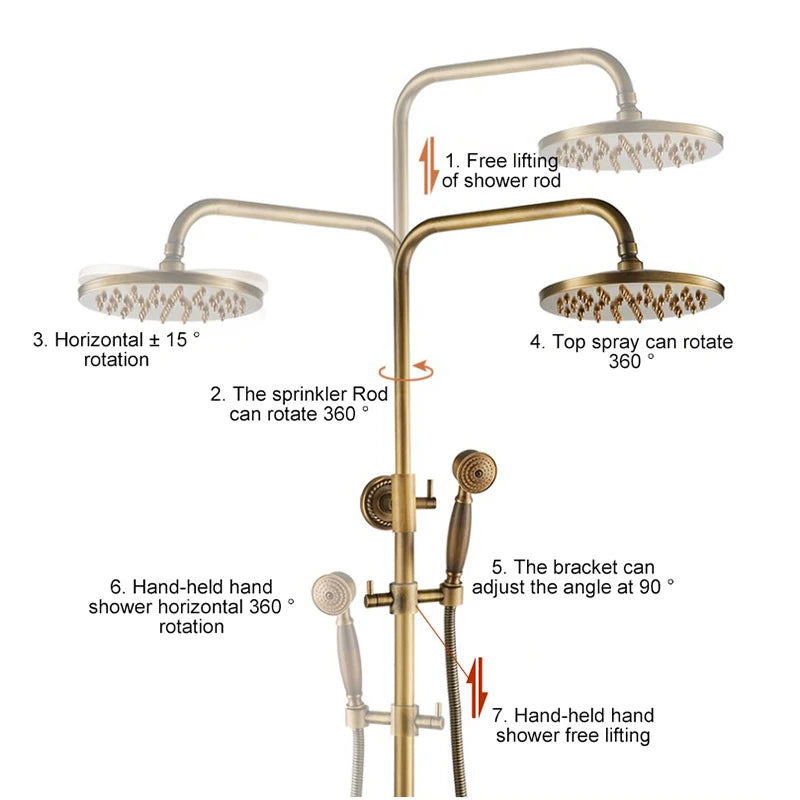 Rain Shower Bidet Spray Faucet Antique Bronze Finished