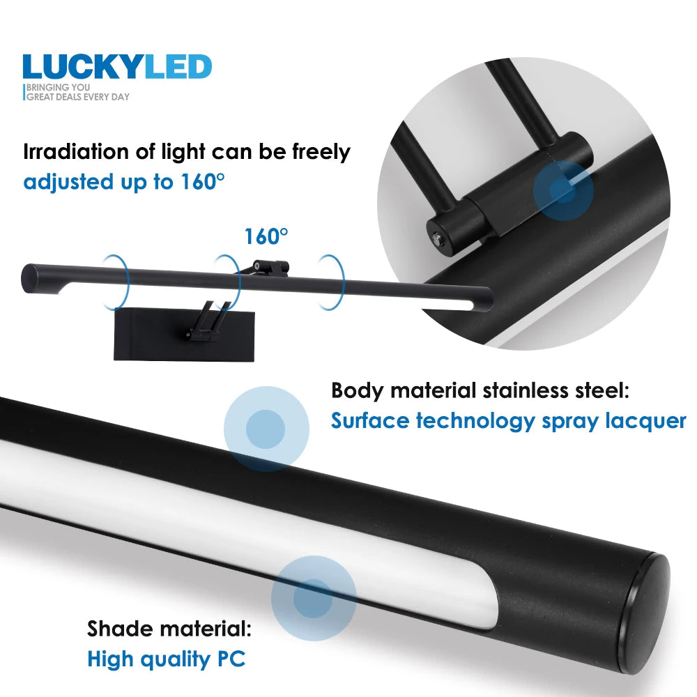 Luckyled Modern Mirror Light Bathroom Wall Lamp Loft