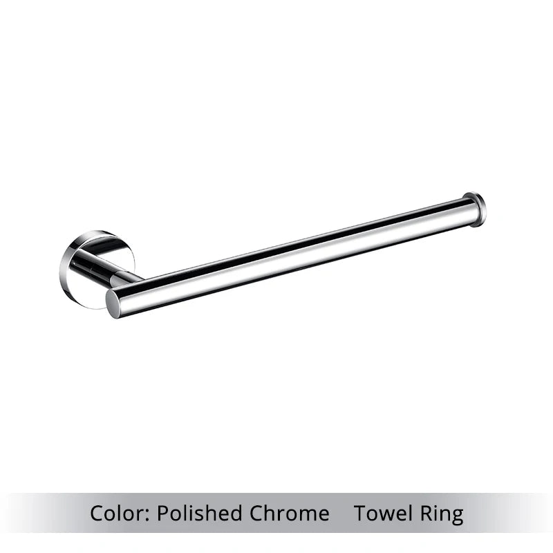 Bathroom Hardware Kit Brushed Stainless Steel Round Wall
