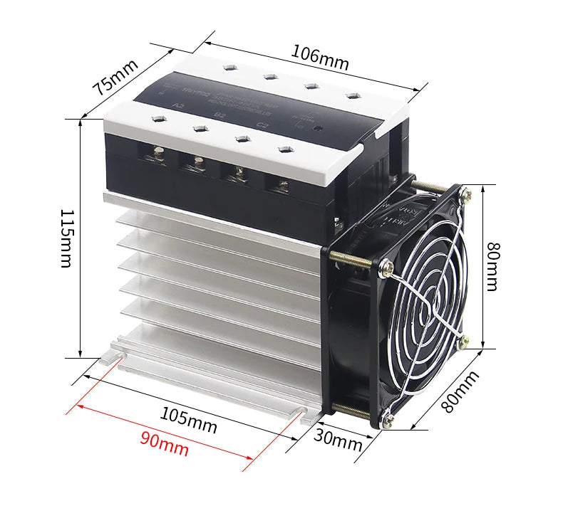 40/60/80/100/120/150/200a Three-Phase Solid State Relay Dc