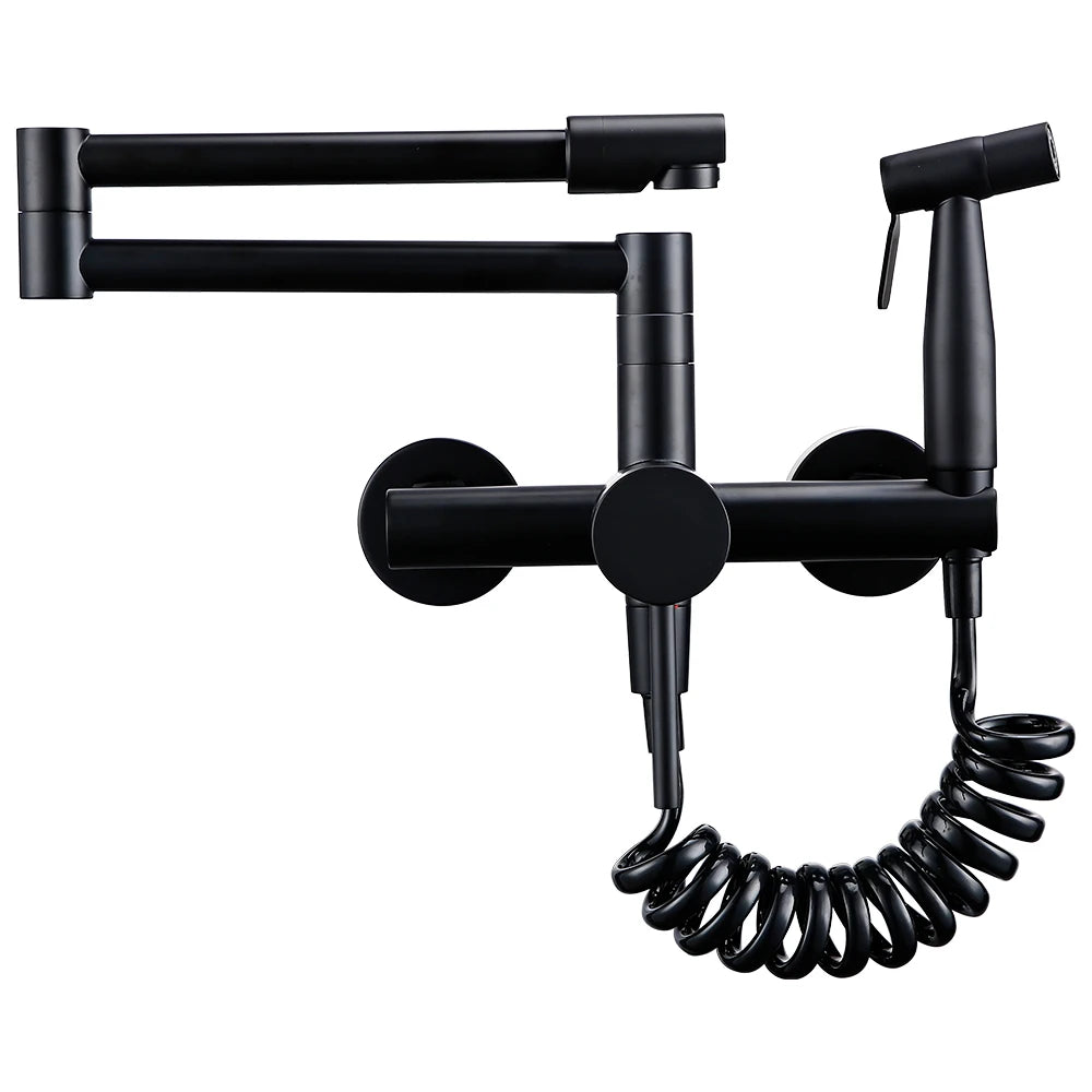 Black Cold Pull Out Mixer Tap Pot Filler