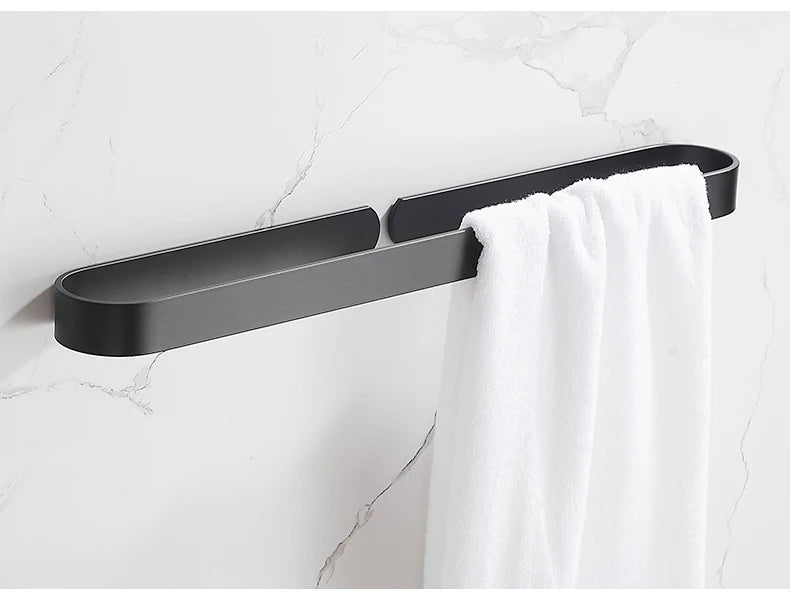 30-50cm Black Bath Towel Holder Bathroom Towel Rack