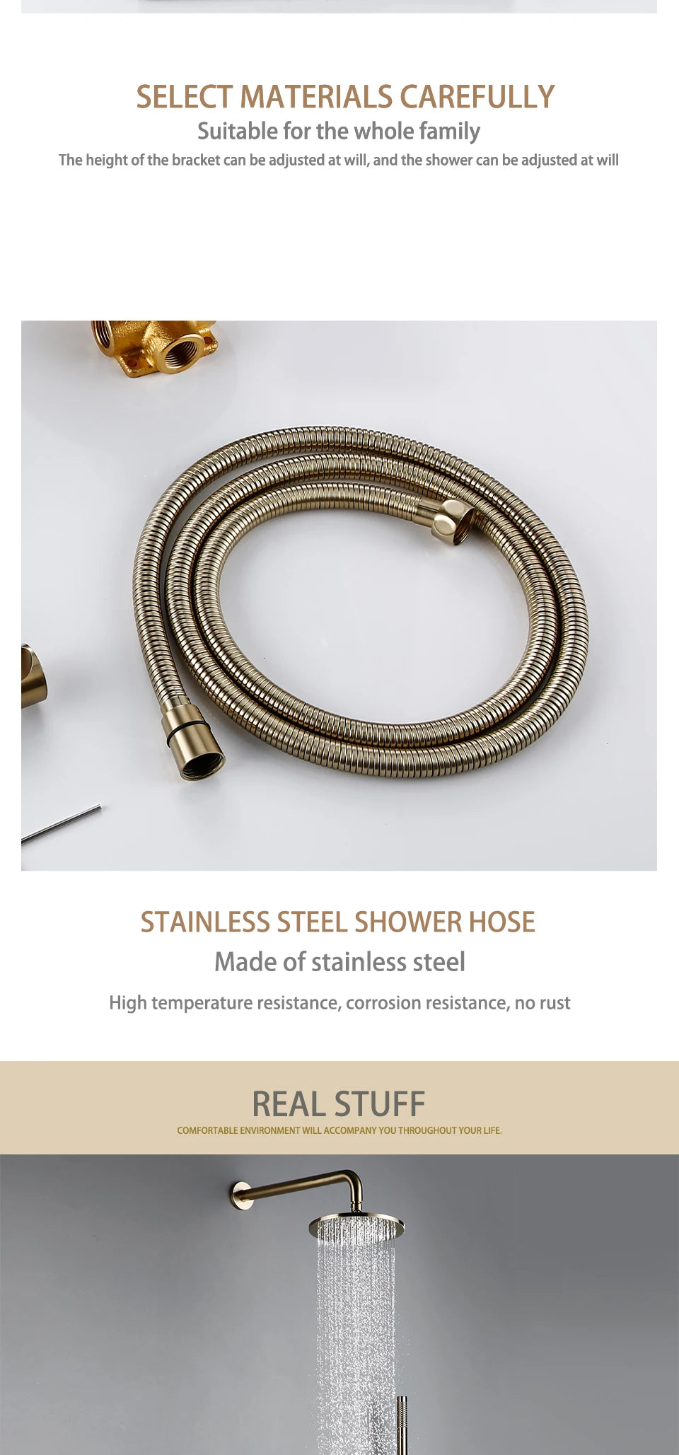 Shower System Wall Mount Bathroom Bath Faucet Brass