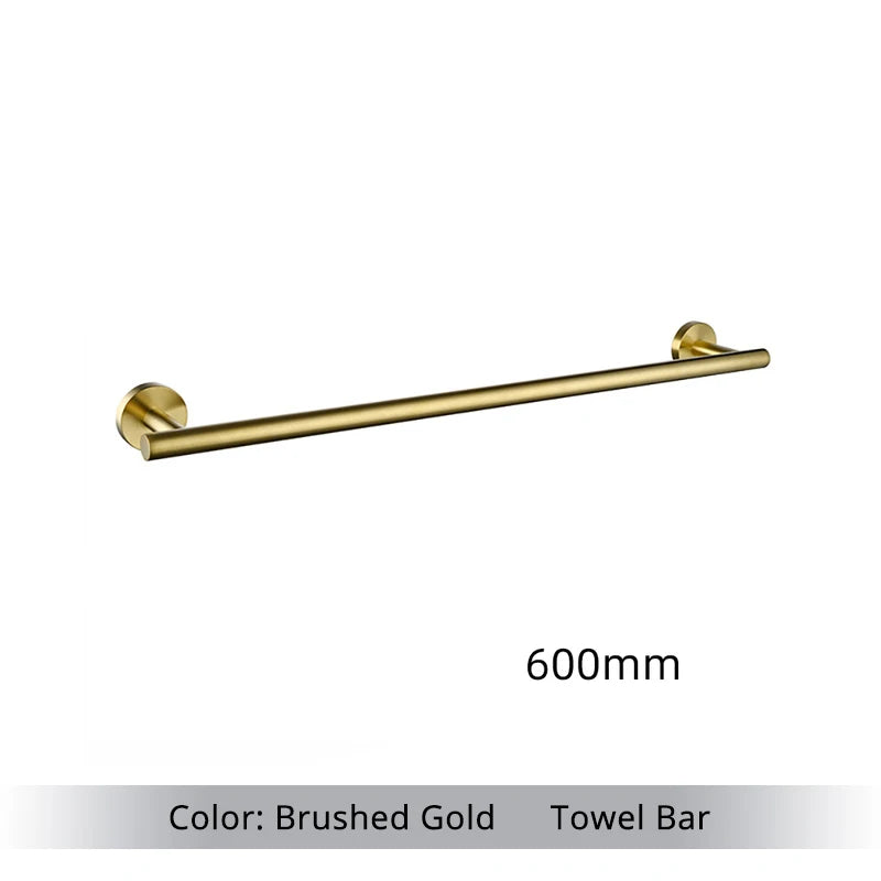 Bathroom Hardware Kit Brushed Stainless Steel Round Wall