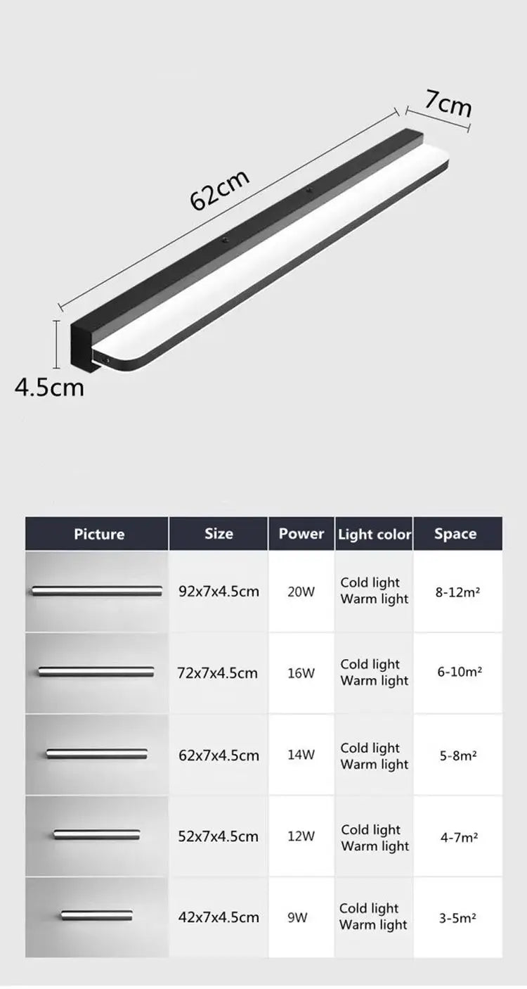 Led Mirror Light Bathroom Lights Modern Wall Lamp