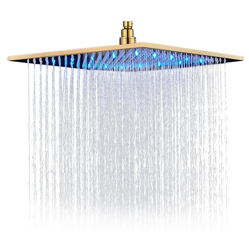 Matte Black 16 Inch Rainfall Shower Head Brass