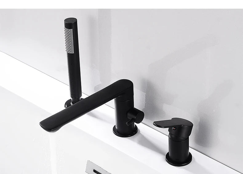 Ellen Bathtub Faucets Holes Black Cold Bath Shower