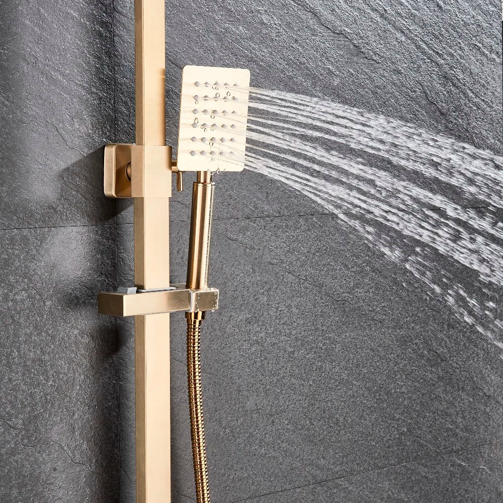 Brushed Gold Bathroom Shower Faucet Brass Bath Faucet