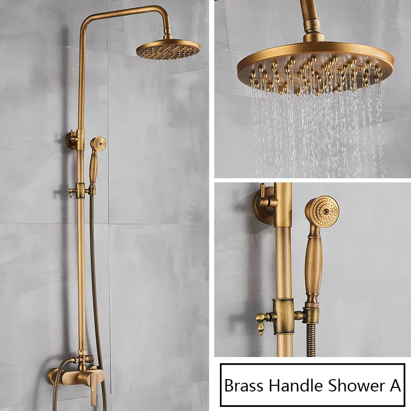 Rainfall Bathroom Shower Brass Antique Shower Mixers Handshower