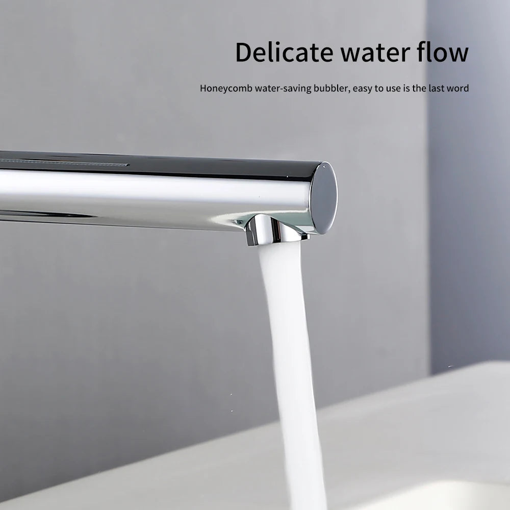 Solid Brass Gold Basin Faucet Hole Handle Cold