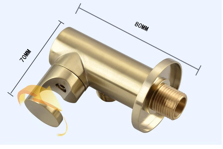 Brass Round Handheld Shower Head Brushed Gold Finish