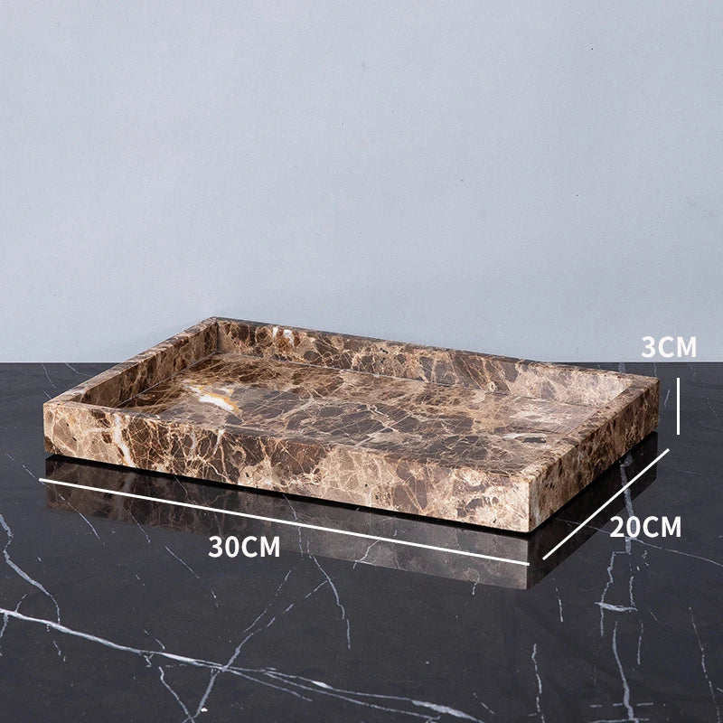 Real Natural Marble Tray Handle Luxury Rectangular Washbasin