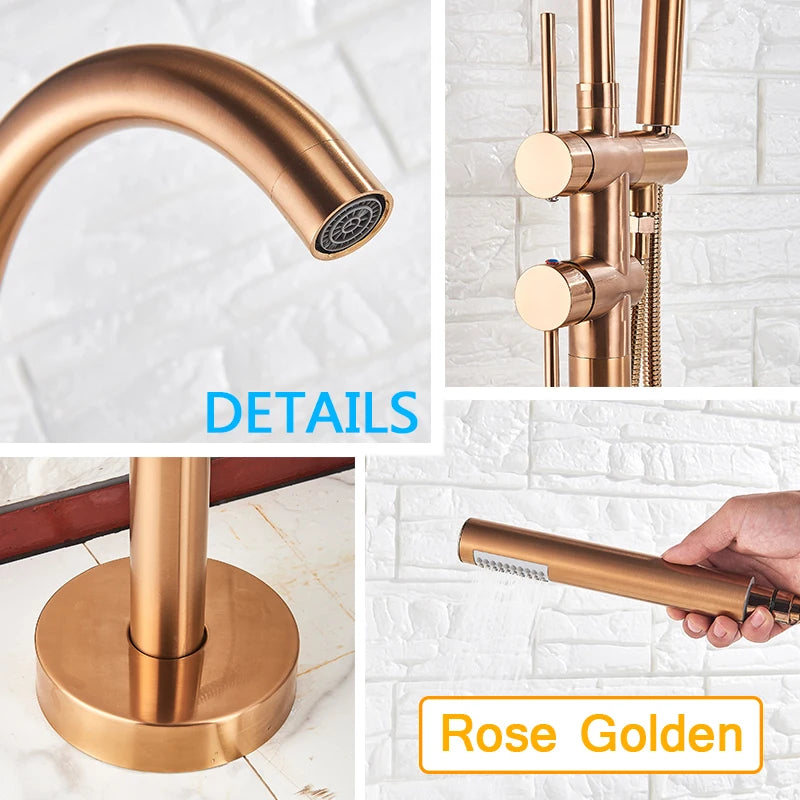 Rozin Black Floor Standing Bathtub Faucet Colors Standing