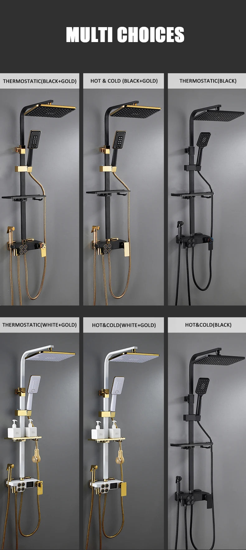 Cold Shower System Bathroom Led Digital Shower Wall