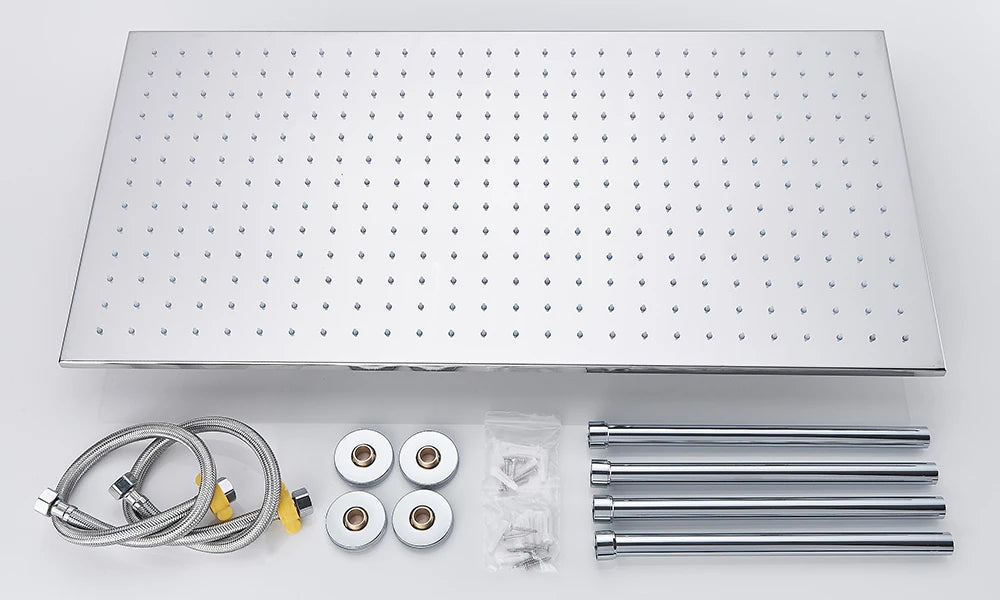 Rozin Led Matte Black Shower Head 40 80cm