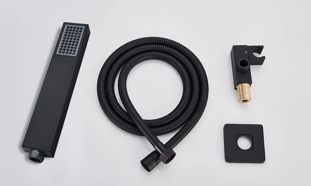 Black Shower Faucets Wall Mounted Rainfall Shower System