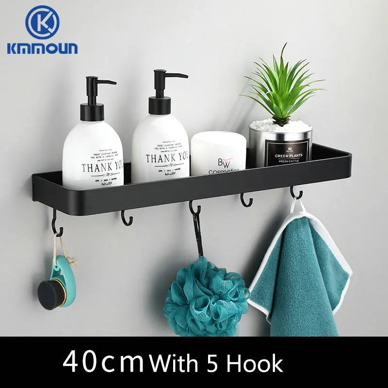 Black / White Bathroom Shelf Shampoo Holder Storage