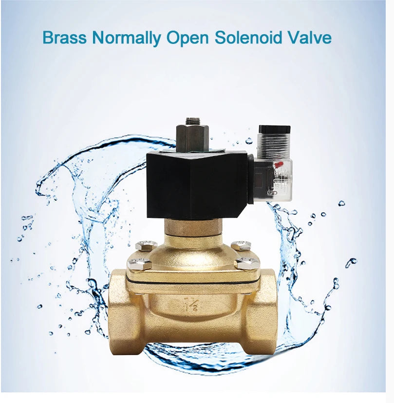 3/8 1/2 1-1/2 Brass Normally Open Solenoid Valve