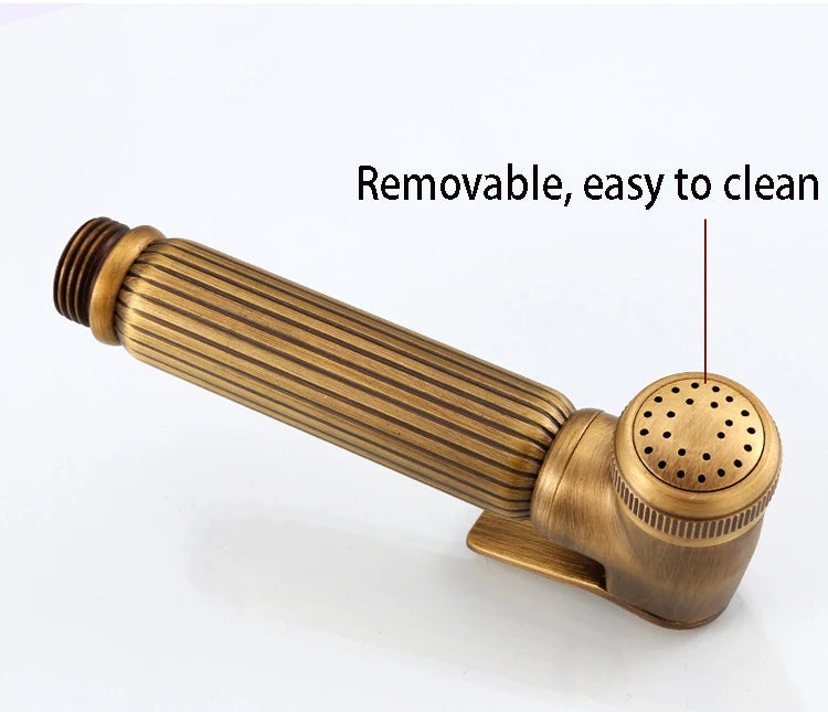 Antique Brass Handheld Bidet Spray Shower Copper Bidet