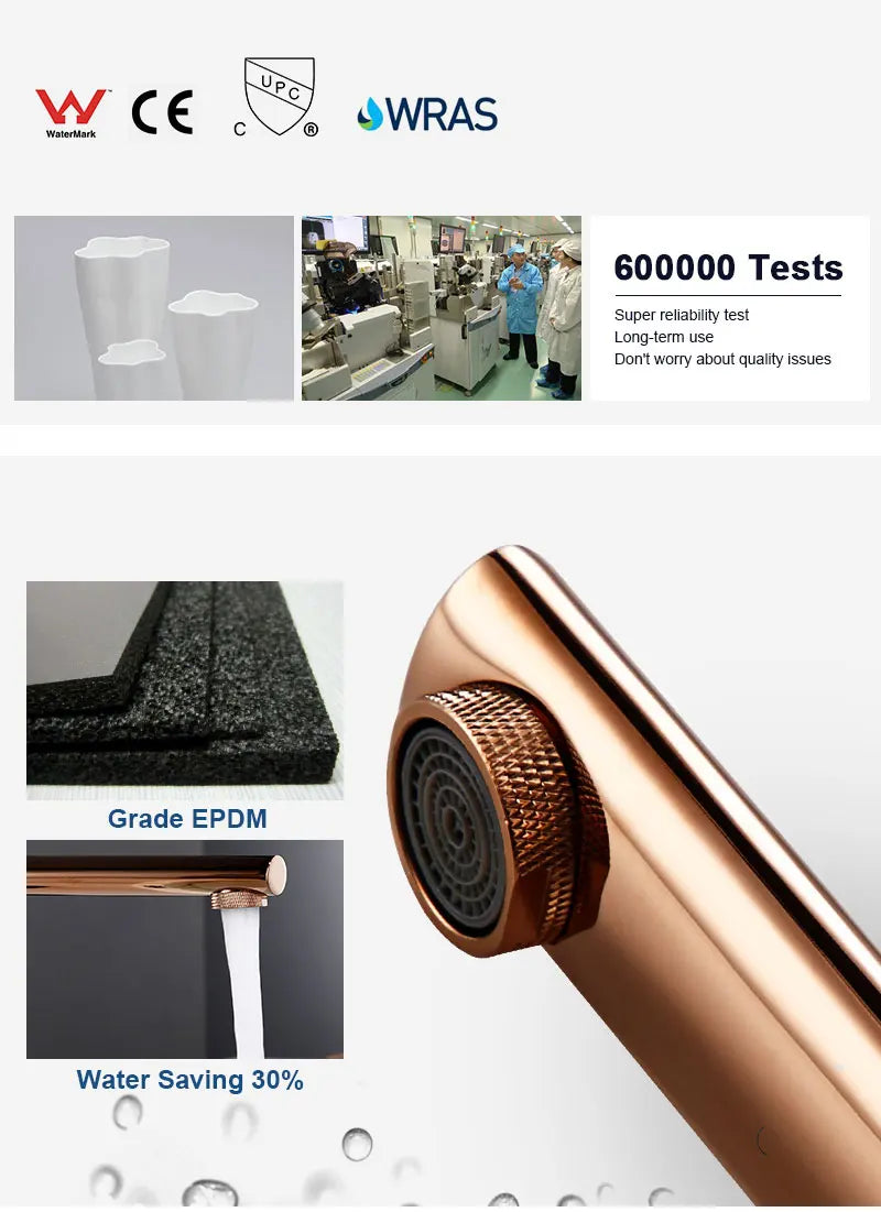 Brushed Rose Gold Bathroom Basin Faucet 100 Brass