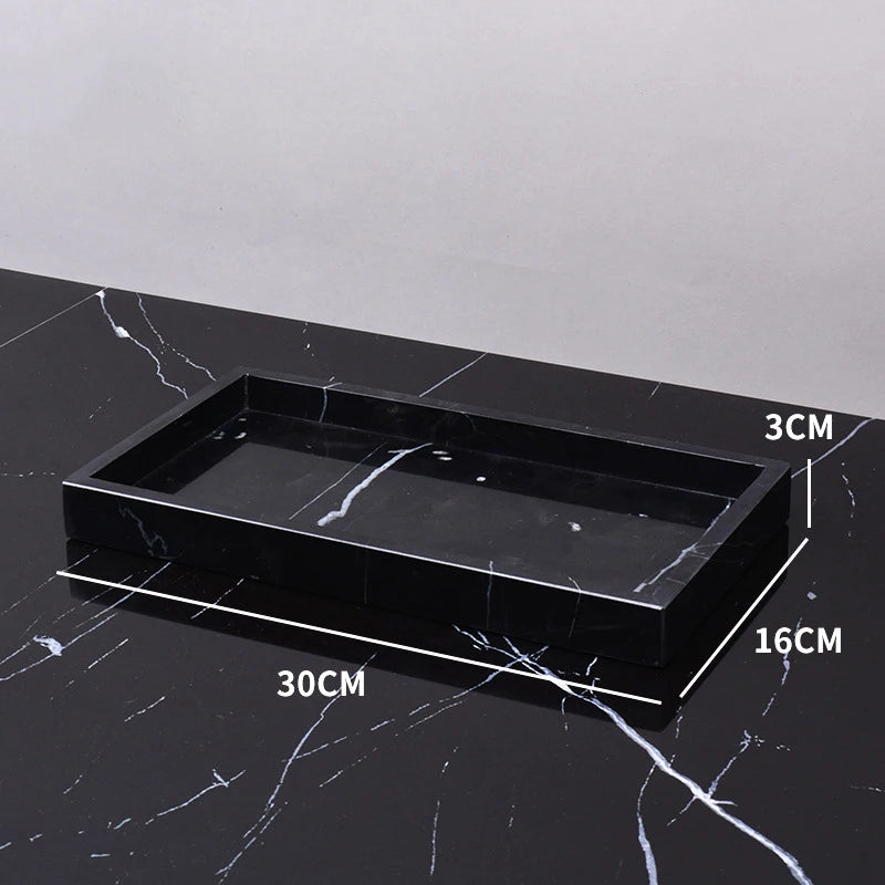 Real Natural Marble Tray Handle Luxury Rectangular Washbasin