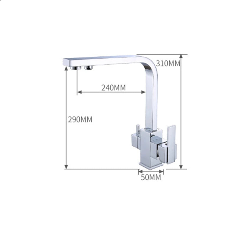 Brushed/Chrome Brass Filter Faucets 360 Rotate Faucets Water