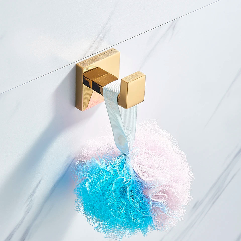 Bathroom Hardware Gold Bathrobe Hook Towel Rail Bar