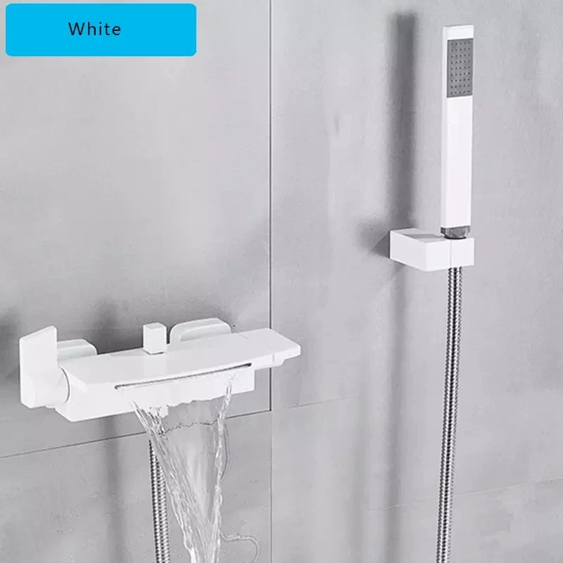 Brass Wall Mounted Waterfall Bathtub Faucet Bathroom Faucet
